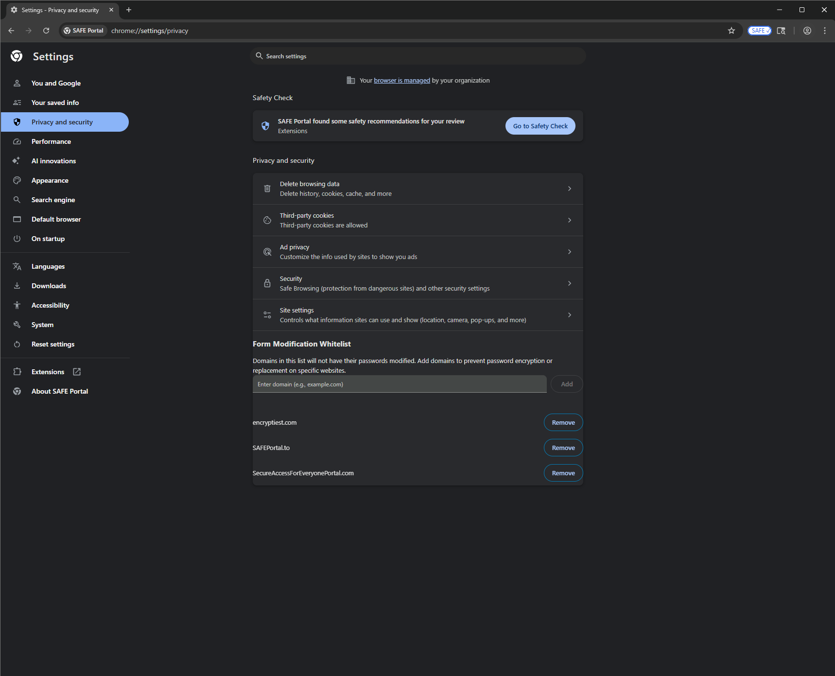 Self-Managed Whitelist